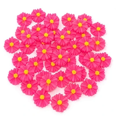 Image of Wedding Touches 45x Pink 13mm Daisy Flatbacks Craft Cardmaking Embellishments