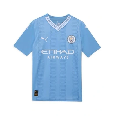 Image of Manchester City Kids Home Shirt 2023/24 Season Team Light Blue Size: 5/6 Years