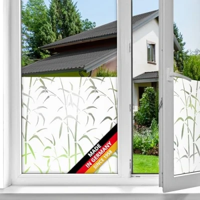 Image of d c fix window film privacy Bamboo static cling 45 cm x 1,5 m frosted glass sticker opaque for home, kitchen, bathroom &amp; office