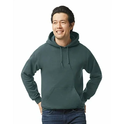 Image of GILDAN Men&#039;s Fleece Hooded Sweatshirt, Style G18500, Dark Heather, XL
