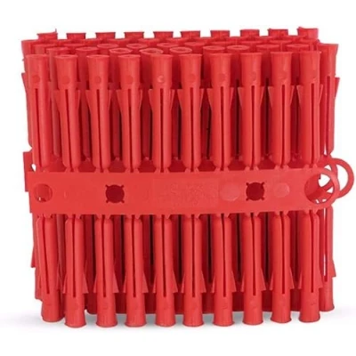 Image of Greened House Wall Plug (96 Pack) Brown 7 x 42mm or Red 5.5 34mm Type Universal Screw Fixing (RED 34mm)