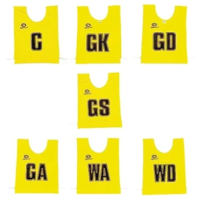 Image of Optimum Mesh Netball Training Bibs Perfect for Netball, Football, Rugby Juniour Size. Pack of 7, Yellow