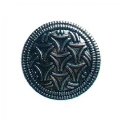 Image of Hemline Round Shanked Button Aztec Style Design 17.5mm Silver (Pk5)
