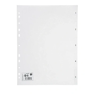 Image of 5 Star Index Multipunched 120 micron Polypropylene 1 A4 White