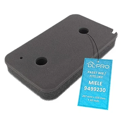 Image of DL pro Filter Foam Suitable for Miele 9499230 207 x 155 28 mm Base on Heat Exchanger Dryer Pump