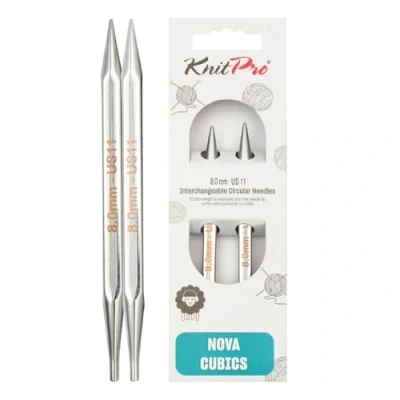 Image of KnitPro 8 mm Nova Cubics Interchangeable Normal Circular Needles, Shiny Brass