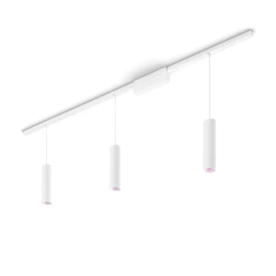 Image of Philips Hue Perifo Rail Lighting Ceiling White and Colored Light 3 Pendant Lights Basic Set