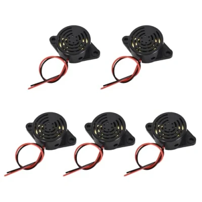 Image of Colexy 3 24 V Electronic Buzzer, Pack of 5 Piezo Buzzer &gt;95 Decibels, Continuous Tone, Intermitent Beep for Computers, Printers, Alarm Systems, Vehicle Electronics
