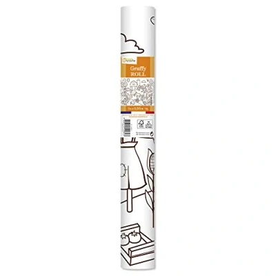 Image of Avenue Mandarine Ref GY082C Graffy Roll 5m Colouring Poster Little Farming World 90gsm Drawing Paper, 50cm Design Repeated 10 Times, Ideal for Group Activities