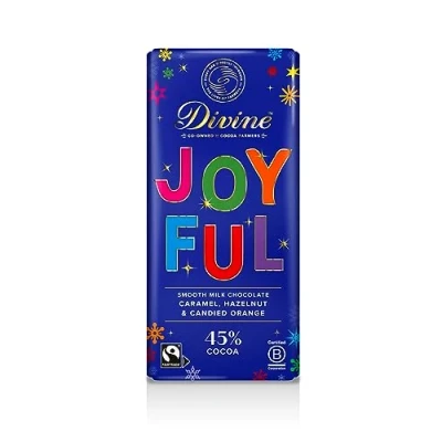 Image of Divine Chocolate Joyful Christmas Share Bar 180g