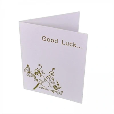 Image of Pack of 10 Ivory &amp; Gold Butterfly Design Lottery Ticket Holders (XSL005)
