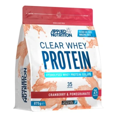 Image of Applied Nutrition Clear Whey Isolate Protein Isolate, Refreshing High Powder, Fruit Juice Style Flavours (Cranberry &amp; Pomegranate) (875g 35 Servings)