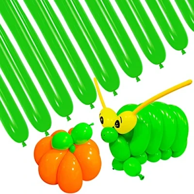Image of 100 PCS Long Balloons Thickening Latex, Magic Twisting Balloon for Modelling Animals, 260Q Plain Latex Party Birthday Christmas Decorations (Green)