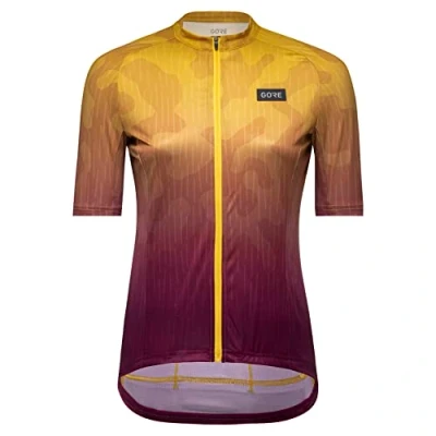 Image of GORE WEAR Women&#039;s Breathable Cycling Jersey, Rain Camo, Fast Moisture Wicking, With Pockets, Short Sleeve Shirt, Uniform Sand, 40