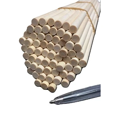 Image of Trustleaf 8mm x 200mm Birch Hardwood Wooden Craft Sticks/Dowels Seconds Pack of 20 Dowels