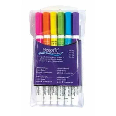 Image of Deco Art Glass Paint Marker Multi Pack 6Pc Brights, DECGPMK.2