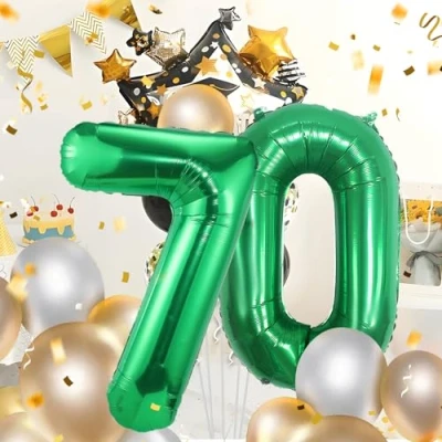 Image of Number Balloons 70,Green 70 Balloon 40 Inch Giant Helium Foil for Boys Girls 70th Birthday Party Decor Anniversary Decorations Supplies