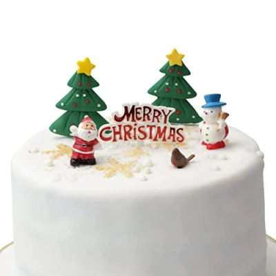 Image of Evelay Cake Toppers Merry Christmas Decoration6 10PiecesCupcake ToppersMulti Purpose Decoration (6pc Set)