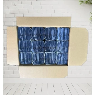 Image of Blue CFold Hand Towles, Standard Size fo Dispensers, Bulk Pack of 2400 1Ply C Fold Towels