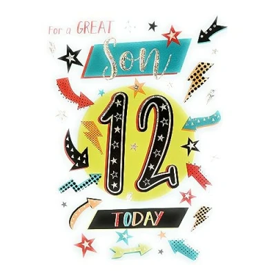 Image of For A Special Son 12 Today Birthday Card Celebrate Design CG