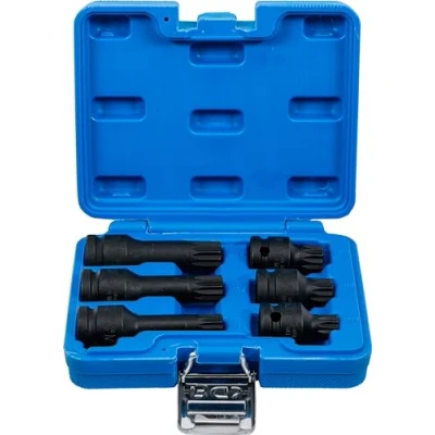 Image of BGS 5380 Impact Bit Socket Set 12.5 mm (1/2&quot;) Drive Spline (for XZN) M14 M18 6 pcs.
