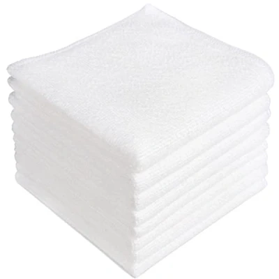 Image of AIDEA Microfibre Cleaning Cloths Pack of 8, Multifunctional Reusable Towels, Lint Free Streak Washable Cloth Duster for House, Kitchen, Car, Moto, Windows 29 x cm White