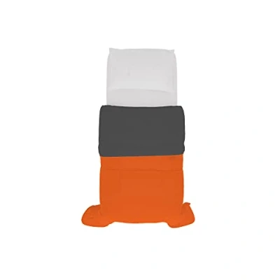 Image of Italian Bed Linen SOGNI E CAPRICCI Two Tone Summer Duvet, Orange/Dark Grey, 150 x 200 cm
