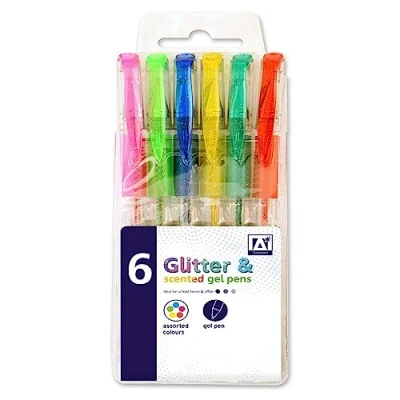 Image of Anker International Stationary Glitter/Scented Gel Pens (Pack of 6)