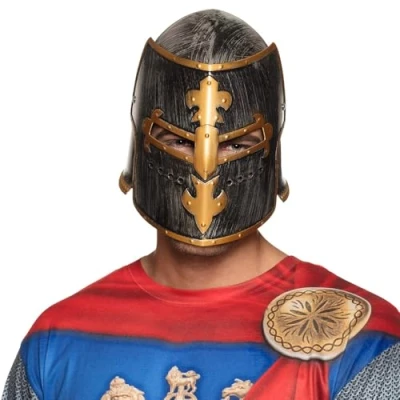 Image of Boland 44043 Crusader Helmet for Adults Made of Plastic, Headpiece Knight Costume, Accessories Carnival and Theme Party