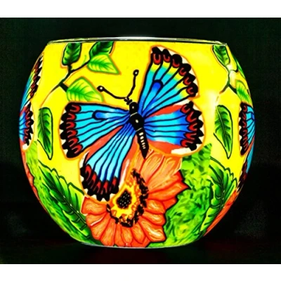Image of Benaya Glass Nightlight Tealight Holder Butterfly Beauty