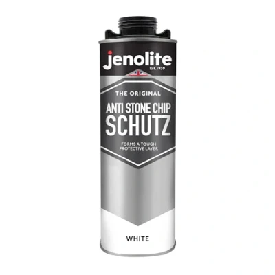 Image of JENOLITE Stonechip Protection Schutz WHITE 1 Litre Protects Sills, Lower Body Panels and Chassis Againt Damage Car Underseal Spray Anti Corrosion Rust