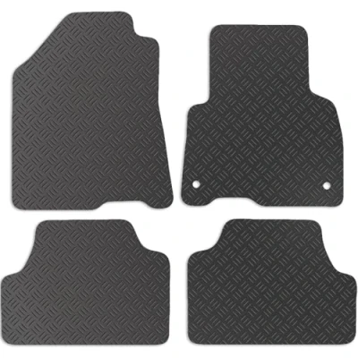 Image of Carsio Rubber Car Mats For Kia Soul EV Electric 2019+ Onwards Tailored Fit Floor Mat Set Complete Accessory Black Custom Fitted All Weather &amp; Heavy Duty, Anti Slip Backing with Clips