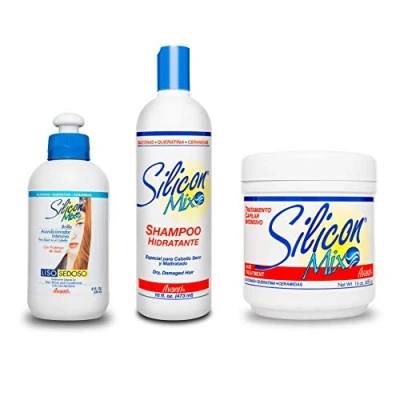 Image of Silicon Mix Hair Products Set Intensive Conditioner 450g, Hydrating Shampoo 450ml, Leave in 236ml