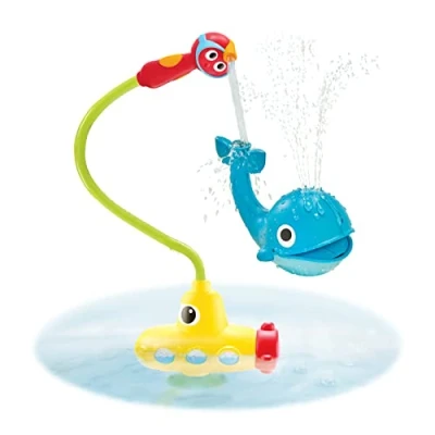 Image of Yookidoo Baby Bath Toy Submarine Spray Whale Battery Operated Water Pump with Easy to Grip Hand Shower