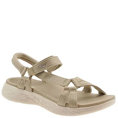 Image of Skechers Women&#039;s Go 600 Brilliancy Sport Sandal, Natural, 7 UK