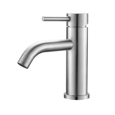 Image of Ibergrif Bathroom Basin Mixer Taps Single Lever, Brushed Nickel Stainless Steel, Grey M11003A