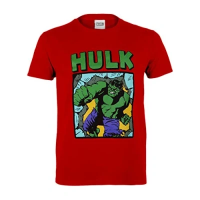 Image of Marvel Comics Hulk Smash Boys T Shirt Red 7 8 Years