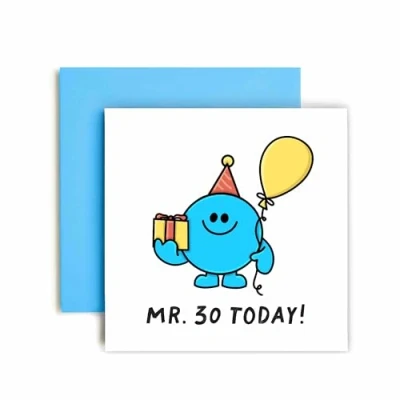 Image of Huxters Birthday Cards for Him Mr 30 Today Funny Card Son Brother Nephew 14.8cm (Him 30th)
