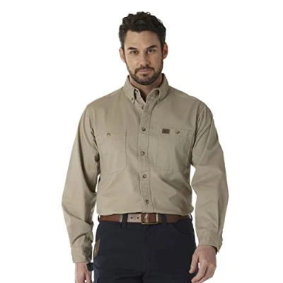 Image of Wrangler Riggs Workwear Men&#039;s Logger Tall Shirt Brown XXL