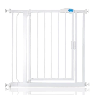Image of Bettacare Auto Close Stair Gate, 82.2cm 89.2cm, White, Pressure Fit Safety Baby Barrier for Doors Hallways and Spaces, Easy Installation