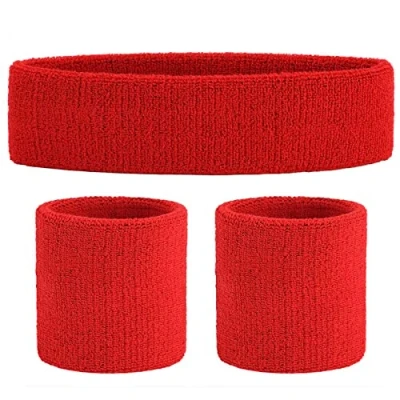 Image of Crazy Chick Ladies Gym Exercise Sports Neon Sweat Headband &amp; Wristbands SET 80&#039;s Fancy Dress Accessories (Black)