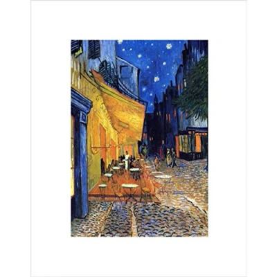 Image of Wee Blue Coo VAN GOGH CAFE TERRACE PLACE DU FORUM ARLES 1888 OLD ART PRINT B12X2024