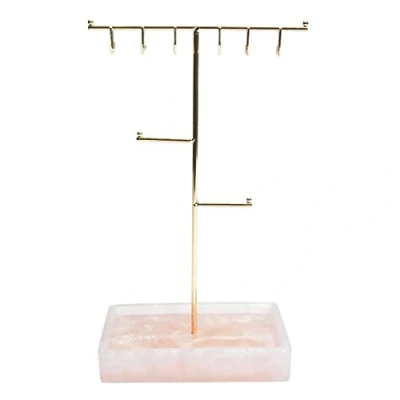 Image of Stackers Large Rose Quartz T Bar Jewellery Stand