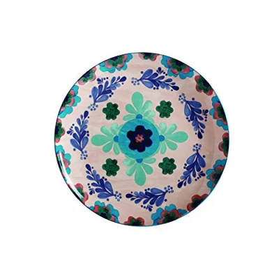 Image of Maxwell &amp; Williams Majolica Serving Platter with Floral Design in Gift Box, Round, Porcelain, Peach, 36.5 cm