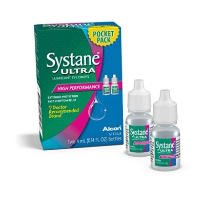 Image of Systane Ultra Eye Drops Lubricant High Performance,Two 4ml 0.14 fl oz. bottles