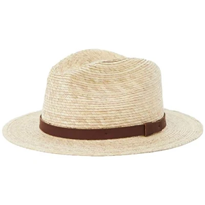 Image of Brixton Men&#039;s Messer Straw Fedora, Tan, S