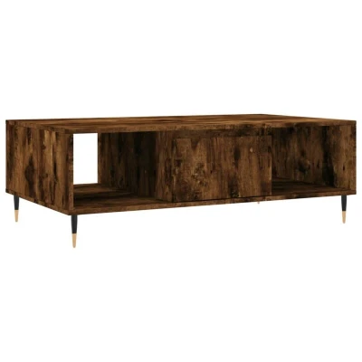 Image of vidaXL Functional Coffee Table in Smoked Oak and Iron Featuring Engineered Wood Construction with Ample Storage Ideal For Living Room