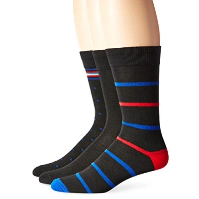 Image of Hanes Mens Ultimate FreshIQ 3 Pack Assorted Dress Socks, 10 13