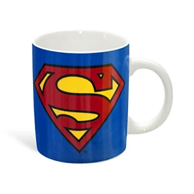Image of Superman LOGOSHIRT Porcelain mug DC Comics Logo Coffee blue Licensed original design