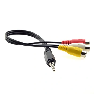 Image of cablecc RC 141 3.5mm 1/8 inch Male Stereo Car AUX to 3 RCA AV Female Cord Audio Video Composite Cable 20cm